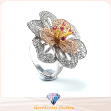 Art- und Weiseschmucksache-Qualität u. Heißer Verkaufs-eleganter Blumen-Ring-Silber-Schmucksache-Ring R10501